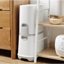 Wet and dry classification combined double-layer large-capacity trash can for living room kitchen and toilet with storage and storage stool multi-function