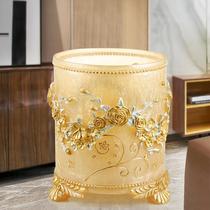 Household bedroom trash can light luxury high-end desktop trash can creative living room bathroom lidless storage bucket large