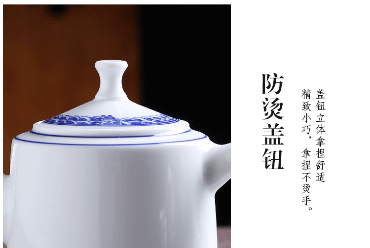 Jingdezhen up the fire which hand blue and white porcelain ceramic teapot teacup Chinese kung fu tea mercifully water pot