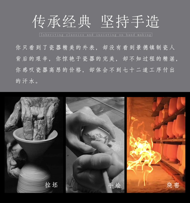 Jingdezhen up the fire which teacups hand - made porcelain ceramic kungfu single landscape household masters cup sample tea cup