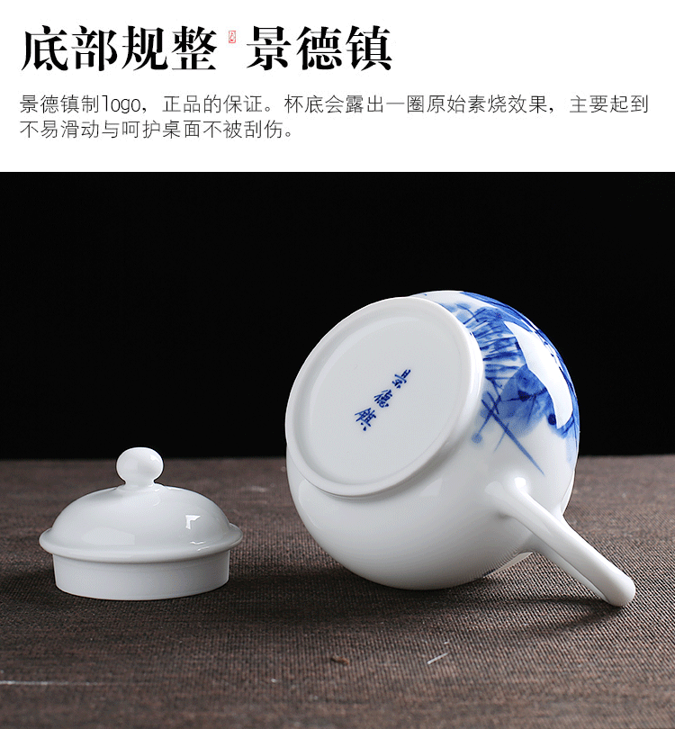 Jingdezhen up the fire which ceramic teapot filtering hand - made kung fu tea set of blue and white porcelain tea, small single pot