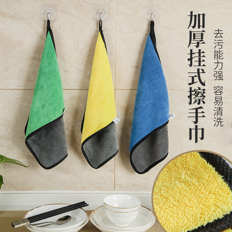 Hand towel Pa girl small hand cotton thickened towel paint hanging hand towel cute Korean kitchen wipe absorbent cloth household