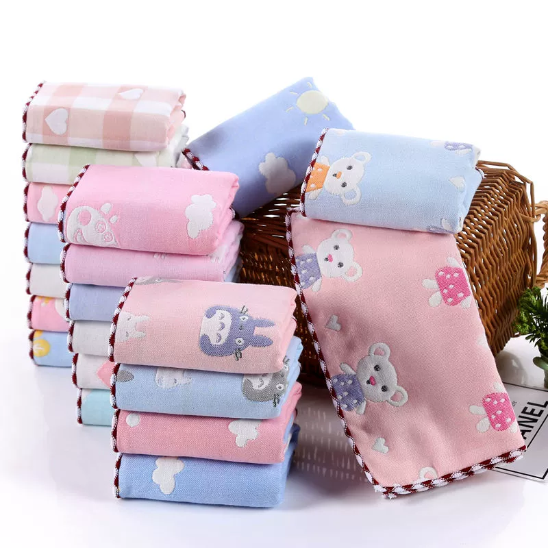 Gạc bông 6 lớp, gạc 6 lớp, khăn trẻ em và trẻ em, khăn thấm nước bọt, khăn vuông rửa mặt cho bé, khăn nhỏ, khăn lau tay - Khăn tắm / áo choàng tắm