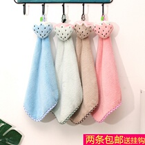 Velvet childrens womens towel paint hanging Enjie hand towel Cartoon coral thickened cloth Cute handkerchief absorbent Korea