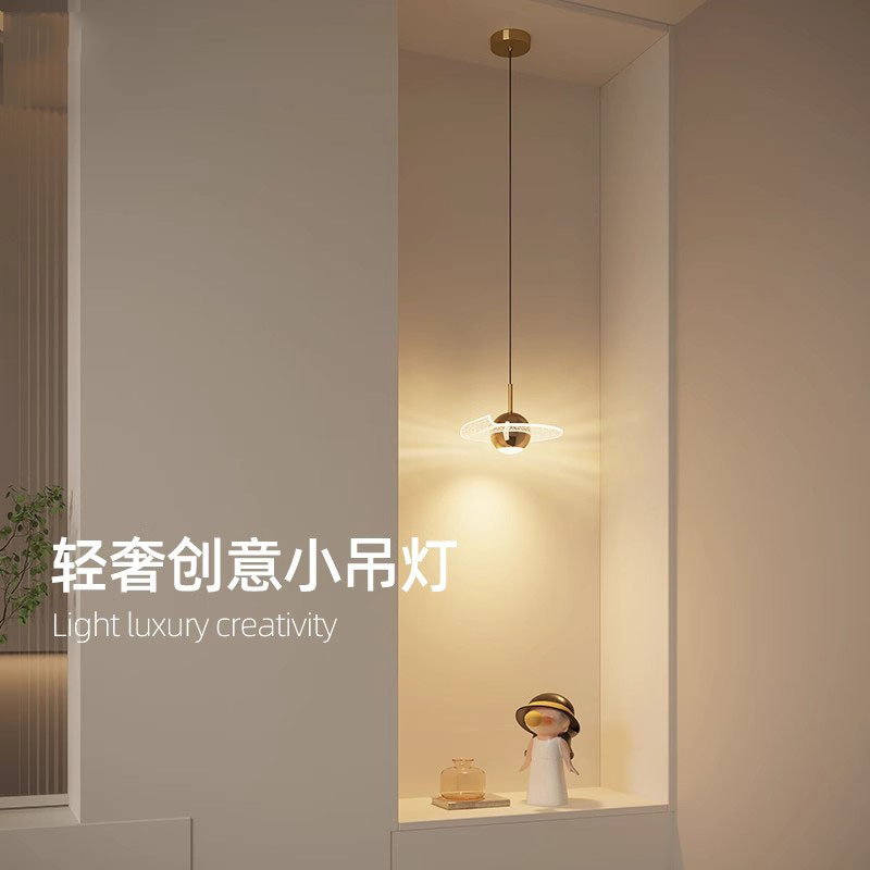 Minimalist Atmosphere Ceiling Light for Entryway, Living Room Background Wall Decoration, Long Line Bedroom Bedside Art Pendant Light