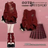 Демисезонный красный оберег на день рождения, трикотажный свитер с косичкой, свободный крой, изысканный стиль