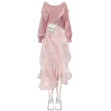 Демисезонное платье, свитер, комплект, эффект подтяжки, 2023