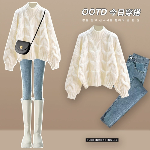 Свитер, комплект, пуховик, карандаш, штаны, подходит для подростков