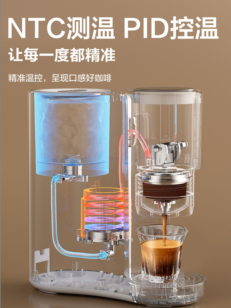 Supor Coffee Machine, Fully Semi-Automatic, Suitable for Home and Small Offices, Integrated Espresso, Italian, American Style, Mini, Portable