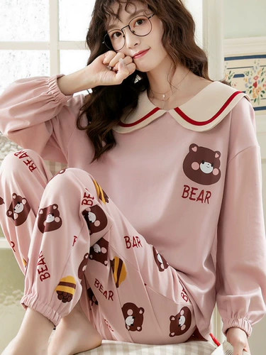 Летняя мультяшная милая пижама, милый лонгслив, кардиган, комплект, домашняя одежда