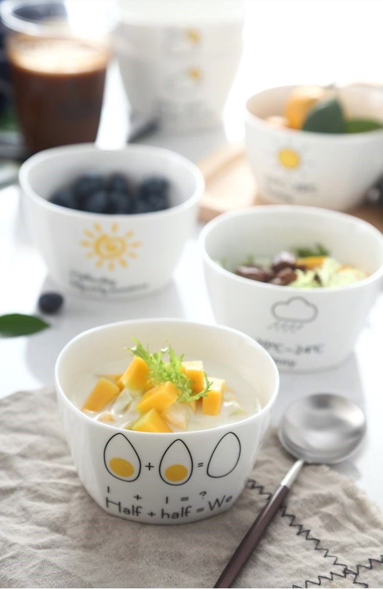 Creative household square bowl character eat delicate lovely tableware ceramic bowl bowl of soup bowl fashion cartoon contracted