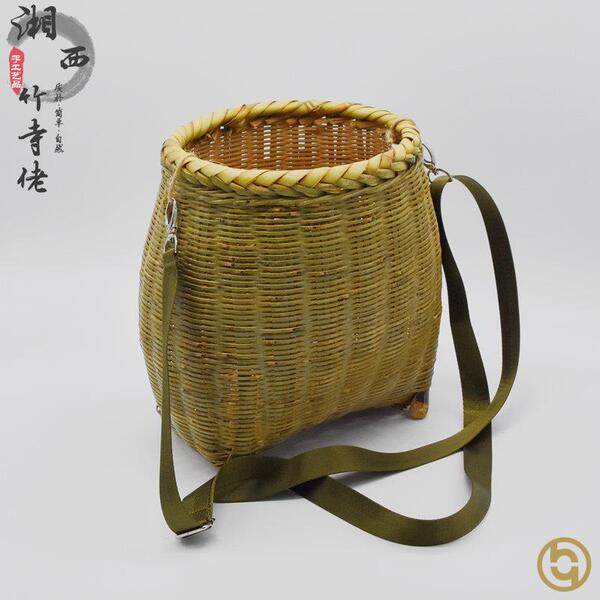 Bamboo Woven Bamboo Basket Tea Picking Chopsticks Crossbody Back Baskets Agricultural Tea Picking Basket Tea Picking Basket Fish Basket Turnover Basket