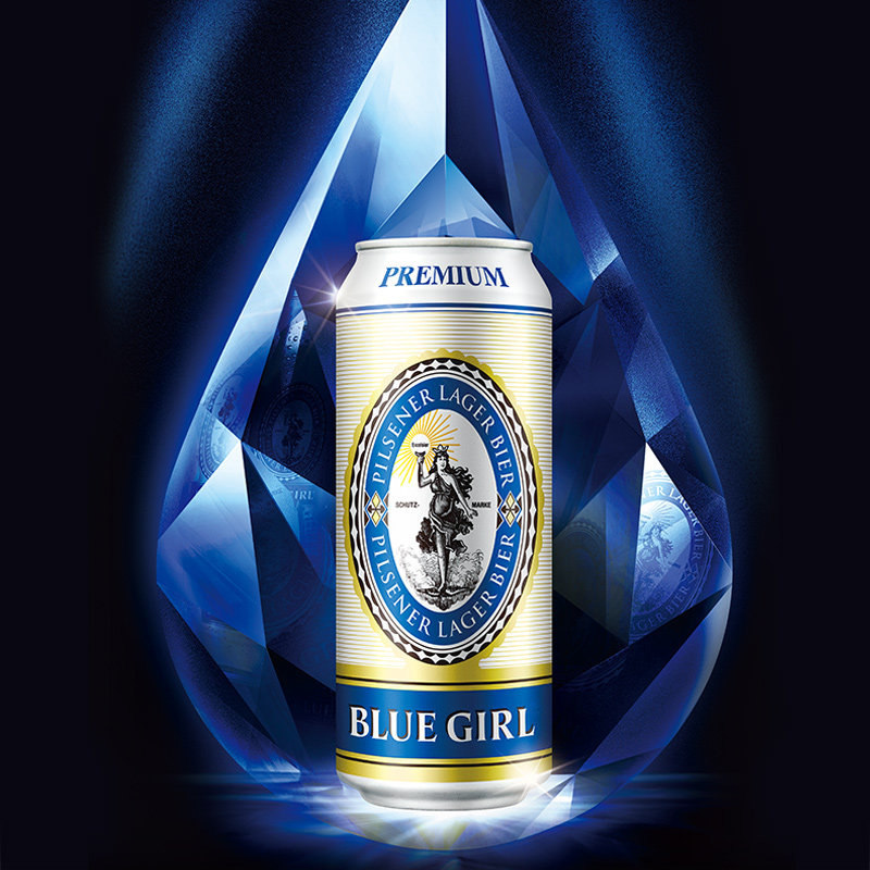 BLUE GIRL 蓝妹啤酒 500mL*24听 天猫优惠券折后￥218包邮（￥238-20）赠酒杯+帆布袋