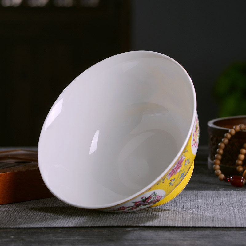 Jingdezhen ceramics dishes spoon suit Chinese style household ipads porcelain rice noodles in soup bowl longevity bowl restaurant tableware