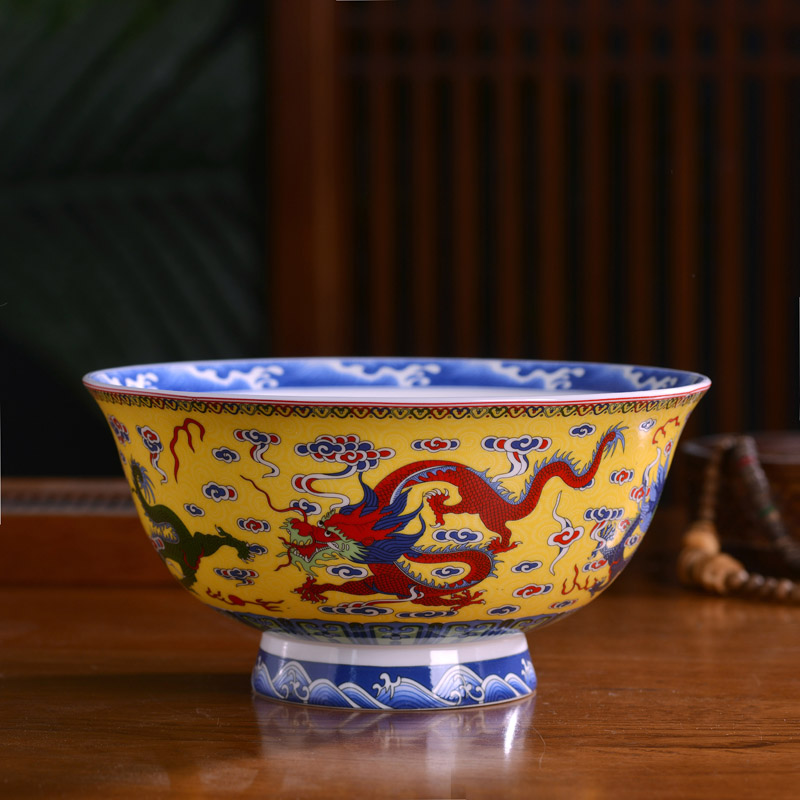 Big rainbow such use Chinese ipads porcelain of jingdezhen ceramics Big customized archaize hotel tableware longevity bowl of such soup bowl such shop
