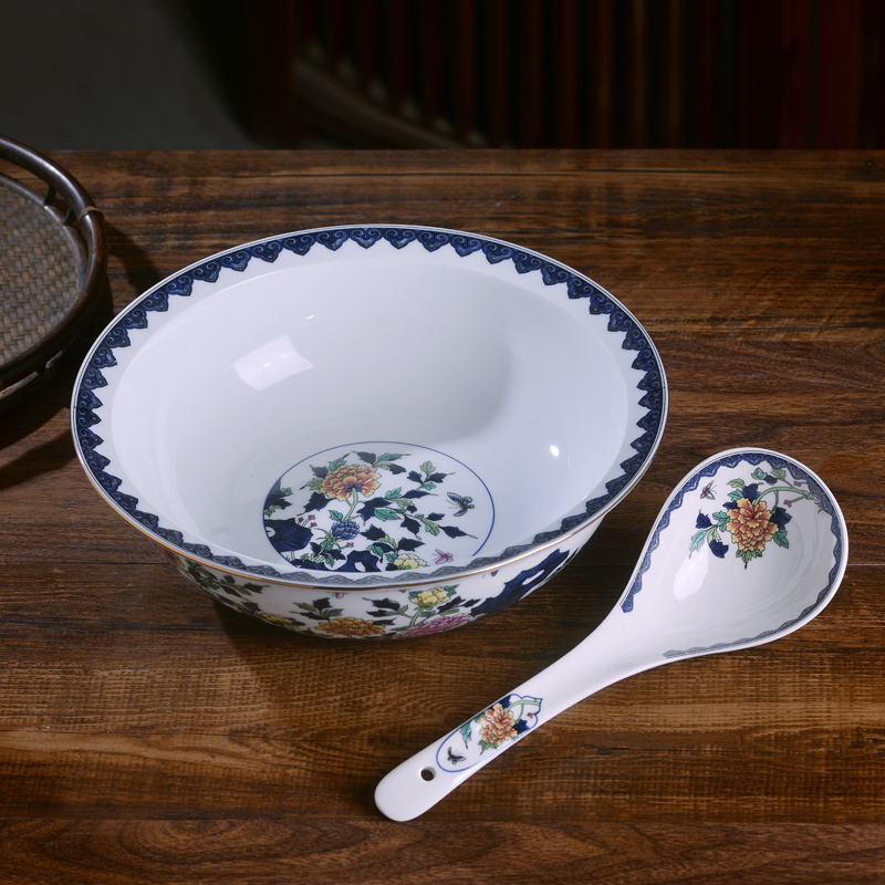 Jingdezhen ceramics increasing large soup bowl basin of Chinese style household large soup bowl pickled fish dish bowl rice basin basin