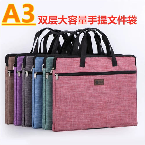 Двухэтажная художественная сумка, водонепроницаемая льняная сумка для папок с молнией, вместительная и большая сумка для учебы, микрофон для школьников, мультяшный тканевый мешок, набор материалов, ткань оксфорд