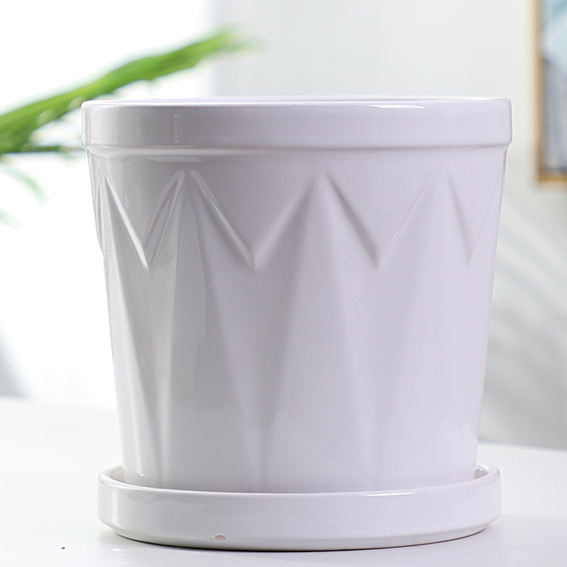 Boreal Europe style flowerpot contracted white ceramic creative move large flower pot tray other special offer a clearance, fleshy