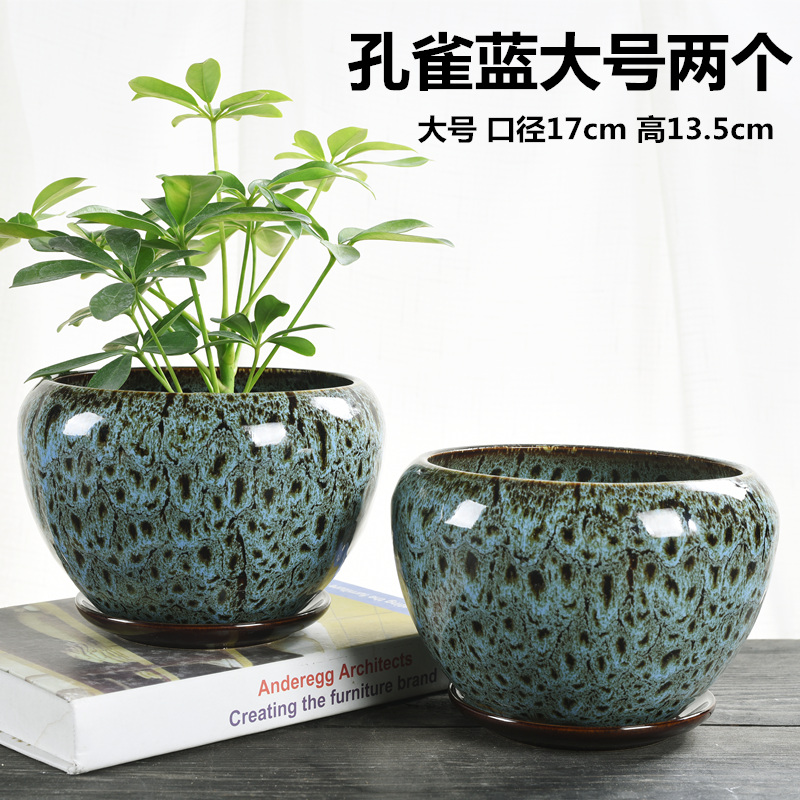 Flowerpot ceramic large special offer a clearance with tray bracketplant contracted creative other small fleshy meat meat the plants flower pot