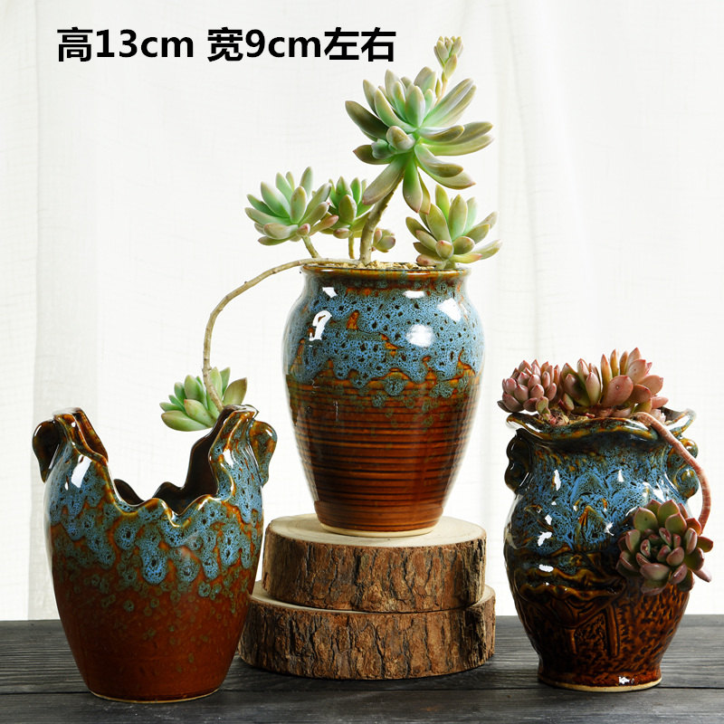 Restoring ancient ways more coarse pottery flowerpot ceramic more meat the plants biscuit firing violet arenaceous creative size diameter contracted special offer a clearance