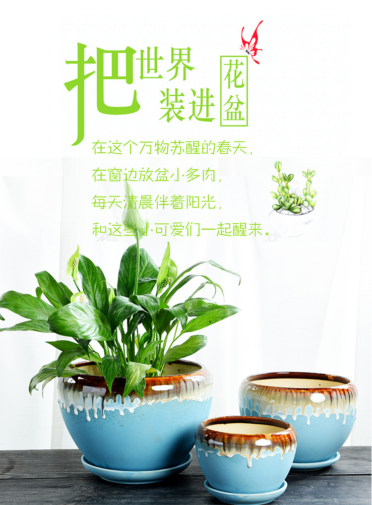 Apple flower pot ceramic clearance large money plant with large tray indoor creative bracketplant tray size flowerpot