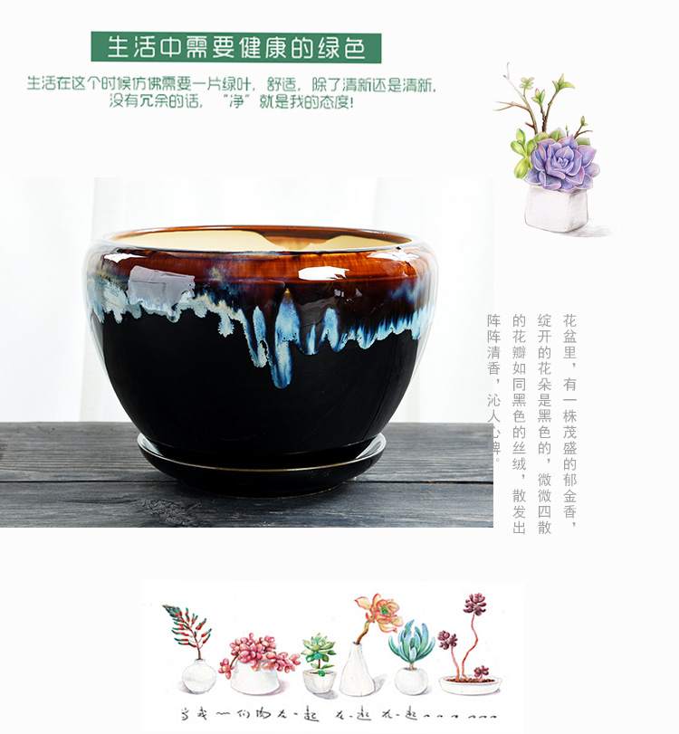 Apple flower pot ceramic clearance large money plant with large tray indoor creative bracketplant tray size flowerpot