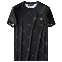 SJM trendy brand fashion round neck geometric printed short-sleeved t-shirt mens summer new European station youth bottoming shirt trendy