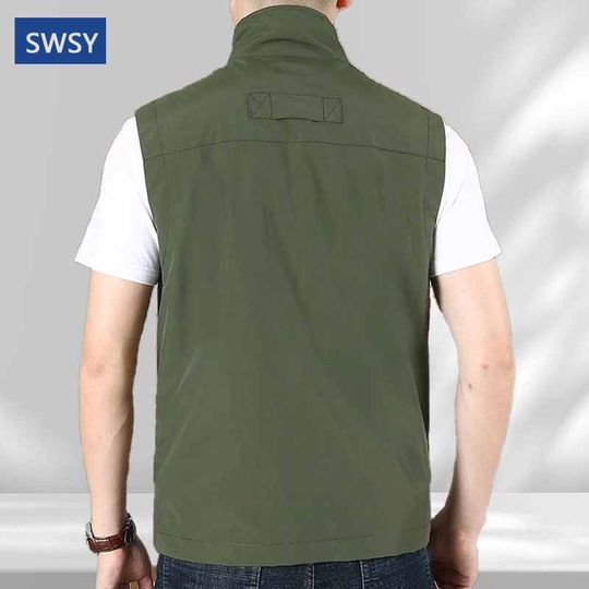 Swsy Quick-Drying Vest for Men, Spring and Autumn Thin Style, Fishing Vest, Men's Vest, New 2025 Popular Jacket