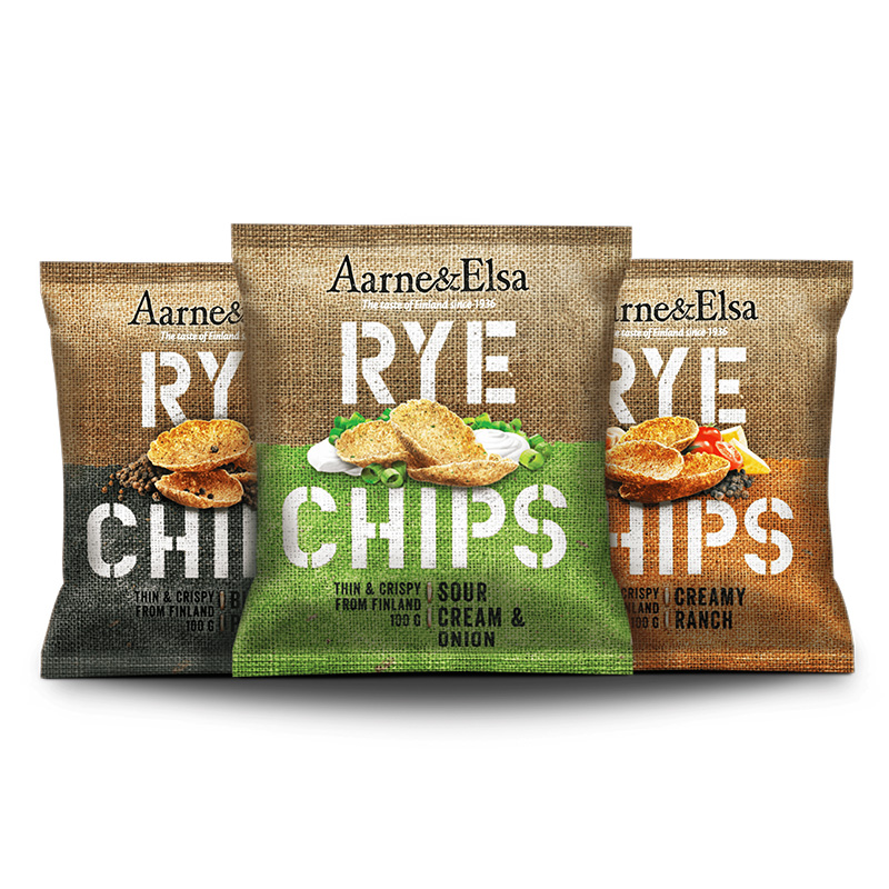 AARNE & ELSA芬兰黑麦脆片100g健康烘焙非油炸薯片休闲零食品膨化