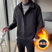 Winter short woolen mens coat 2021 New English style hairy windbreaker Korean version of young handsome thick jacket