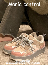 (Official flagship) original color-blocked thick-soled sneakers for women trendy and versatile white shoes Korean version for students