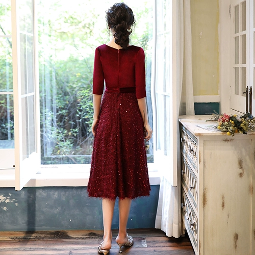 Бордовое вечернее платье, демисезонное свадебное платье, подходит для подростков