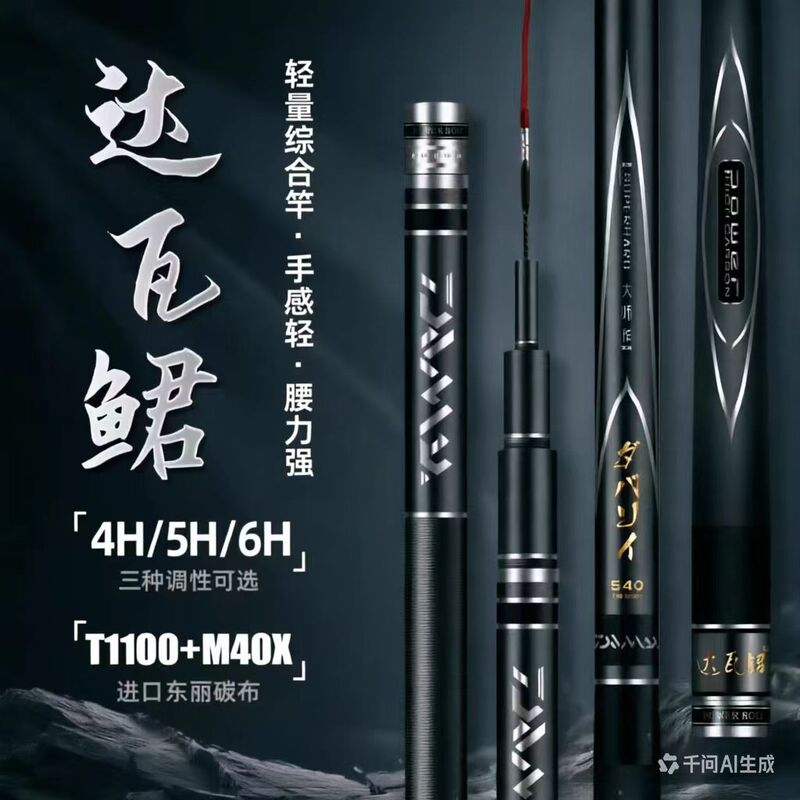 Japanese Imported Carbon Fiber Fishing Rod, Ultra-Light and Ultra-Hard, Top Ten 6H19 Adjustable Platform Fishing Rod for Targeting Silver Carp, Bighead Carp, and Crucian Carp