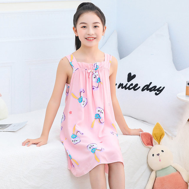 Girls' Nightdress Children's Mesh Pajamas Skirt for Summer Sweet Baby Home  Clothes Girls Nightgown