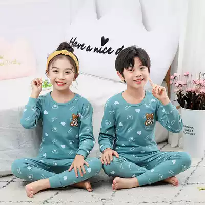Children's autumn clothes sanitary pants cotton autumn and winter boys warm cotton sweater girls pajamas children's underwear set