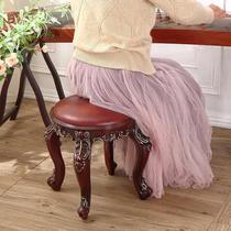 Junqin guzheng stool practice stool guzheng round stool piano stool 43 cm high school style classical piano stool dressing stool