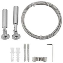 Wall Mount Curtain Wire Rod Set For Art Display - Stainless