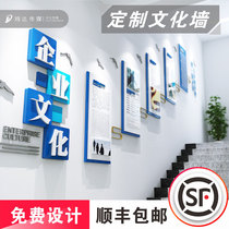 Corridor culture wall 3D three-dimensional creative acrylic corporate image staircase corridor photo wall stickers decoration customization