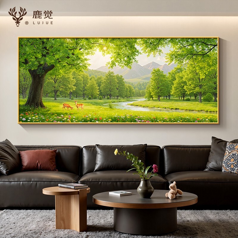 Green Hanging Painting for Living Room Sofa Background Wall Decoration, High-End Bedroom Bedside Painting, Fresh Forest Landscape Painting Green Hanging Painting for Living Room Sofa Background Wall Decoration, High-End Bedroom Bedside Painting, Fresh Forest Landscape Painting