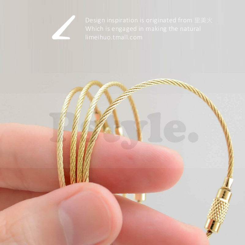 Bag Charms, Keychains, Outdoor Accessories, Luggage Tags, Key Rings, Metal Gold Wire Rings, Wire Rope Rings