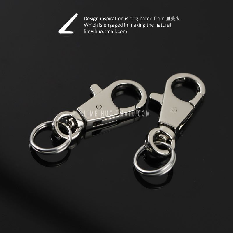 Rimei Metal Quick-Release Buckle with Flat Round Ring, Key Ring, Connecting Ring, Wallet Hook, Bag Strap Buckle, Spring Buckle