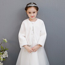 Childrens cloak cape hood long sleeve winter out princess girl thickened plush flower boy gown warm coat