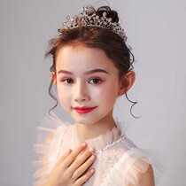 Crown Head Accessories Children Princess Girl King Crown Crystal Hair Stirrup Little Girl Birthday Little Kids Piano Performance