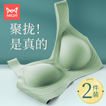 Cat person lingerie female small breasts gather onto the upper Toless steel ring vest Ladies movement No marks to receive the breast anti-sagging bra