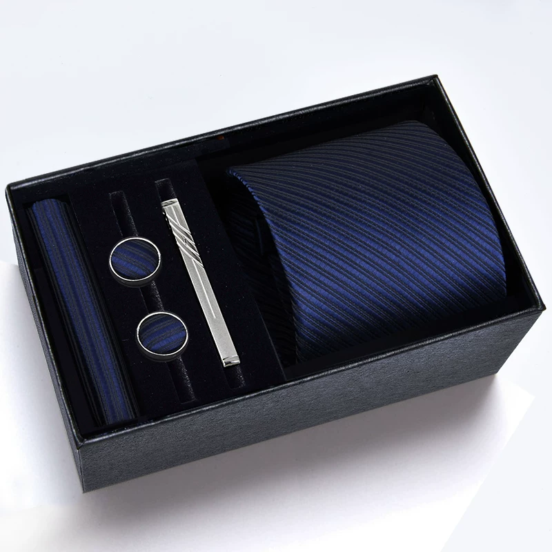 Gift box, classic suit jacket, black red tie