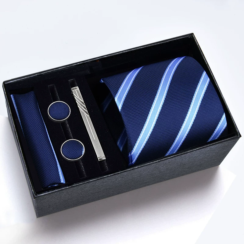 Gift box, classic suit jacket, black red tie