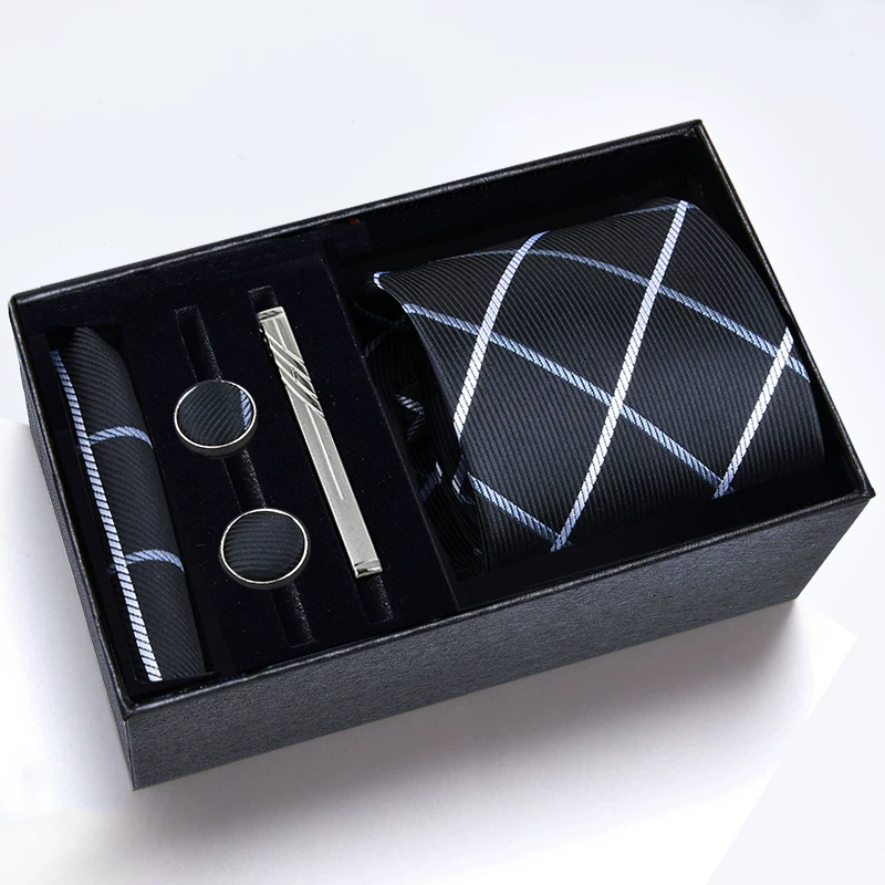 Gift box, classic suit jacket, black red tie