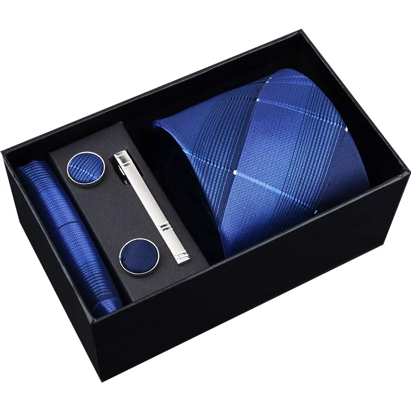 Gift box, classic suit jacket, black red tie