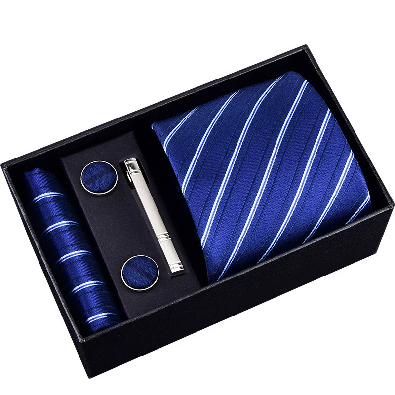Gift box, classic suit jacket, black red tie