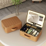 Зеркало, косметичка, портативная брендовая сумка через плечо, сумка-органайзер с подсветкой, новая коллекция, изысканный стиль, популярно в интернете